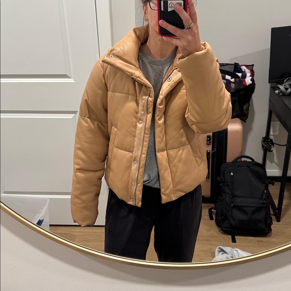 Abercrombie & Fitch Jackets & Blazers - ABERCROMBIE Vegan Leather Puffer